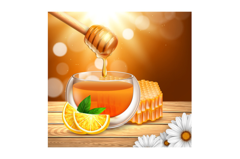 honey-bee-food-product-poster-vector