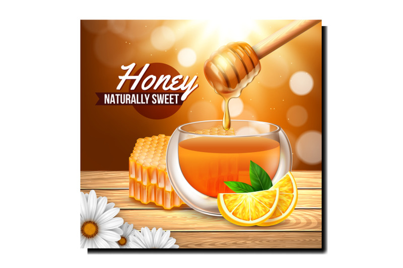 honey-bee-food-product-poster-vector