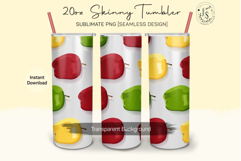 colorful-apple-fruit-20oz-tumbler-sublimation-wraps