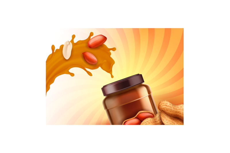 peanut-butter-food-creative-promo-poster-vector