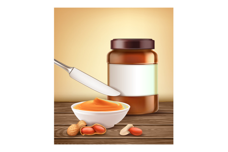 natural-peanut-butter-promotional-poster-vector