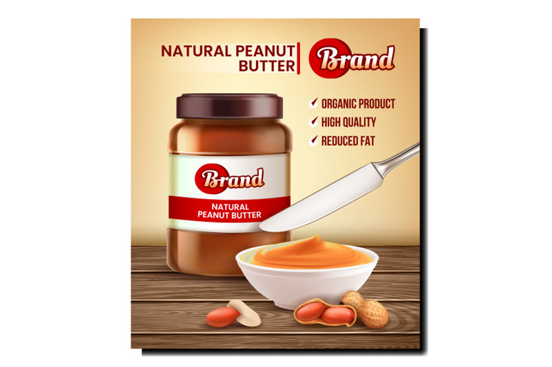 natural-peanut-butter-promotional-poster-vector