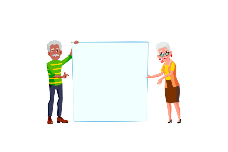 man-and-woman-pensioner-hold-blank-banner-vector