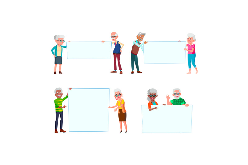 old-man-and-woman-people-with-banners-set-vector