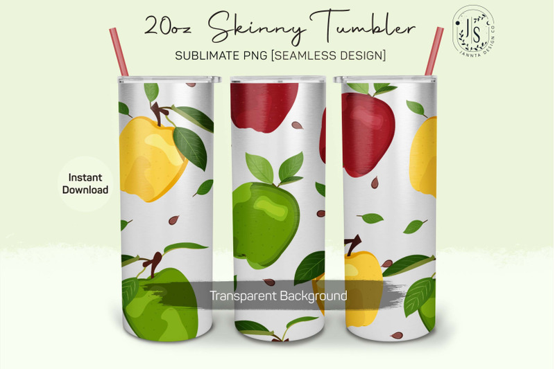 colorful-apple-fruit-20oz-tumbler-sublimation-wraps