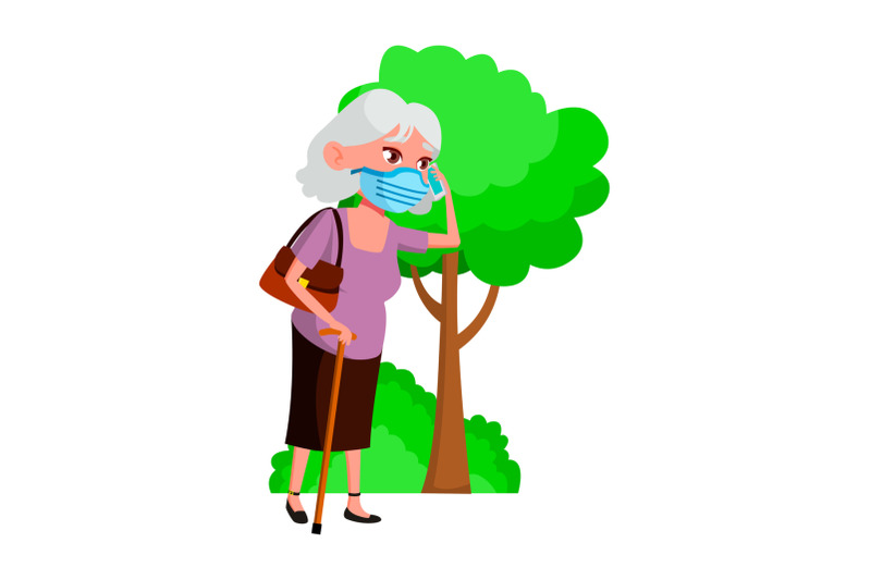 old-woman-wearing-mask-vector