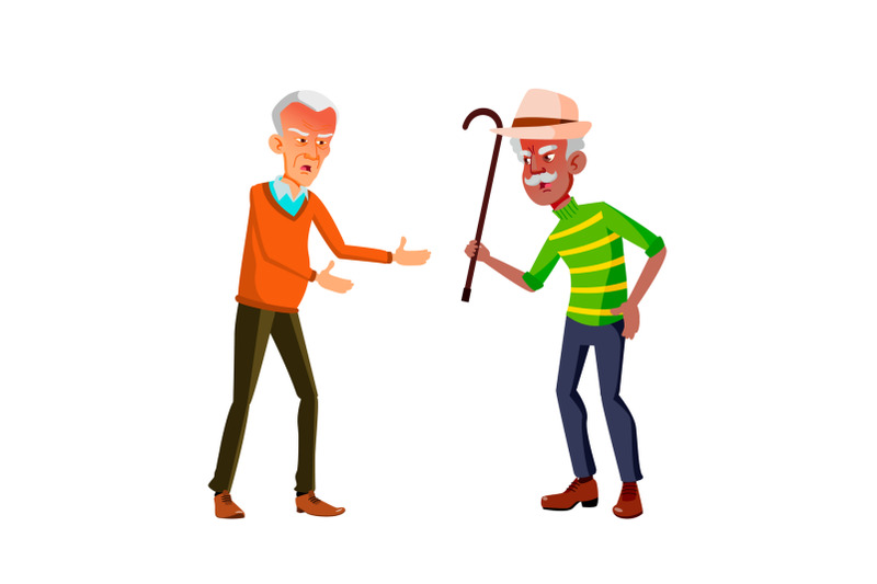 angry-old-men-quarreling-outdoor-together-vector