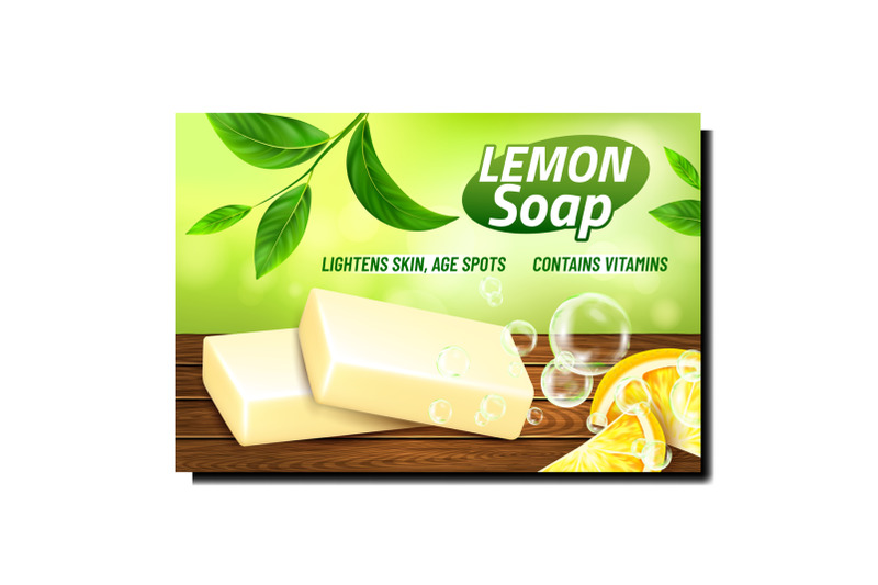 lemon-soap-creative-promotional-banner-vector