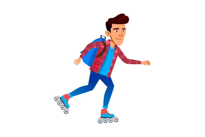 schoolboy-riding-roller-skates-outdoor-vector