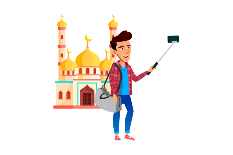 schoolboy-make-selfie-on-smartphone-camera-vector