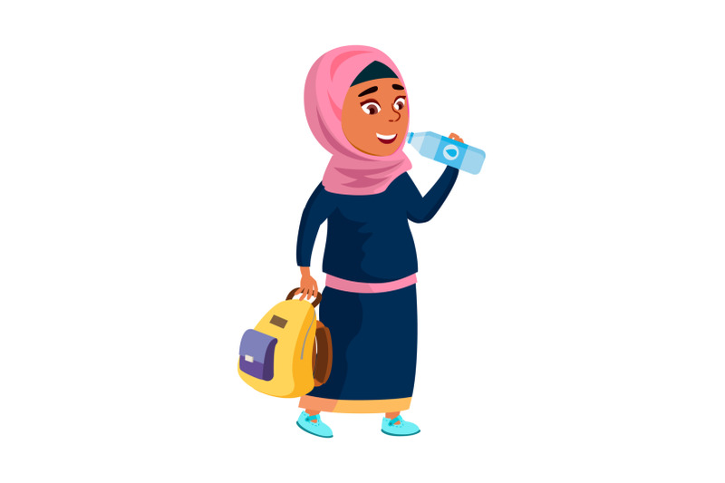 school-girl-drinking-water-from-bottle-vector