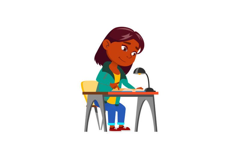 schoolgirl-reading-educational-book-at-home-vector