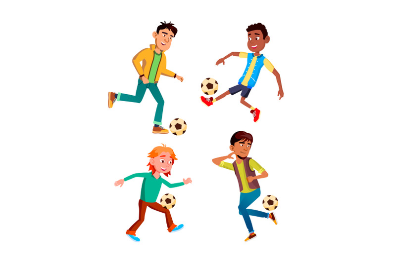 teen-boy-playing-football-set-vector