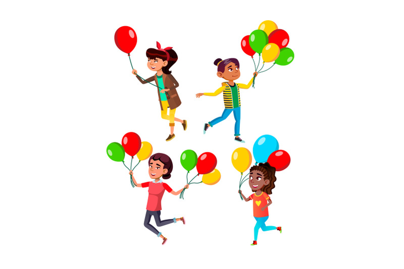 teen-girl-air-balloon-set-vector