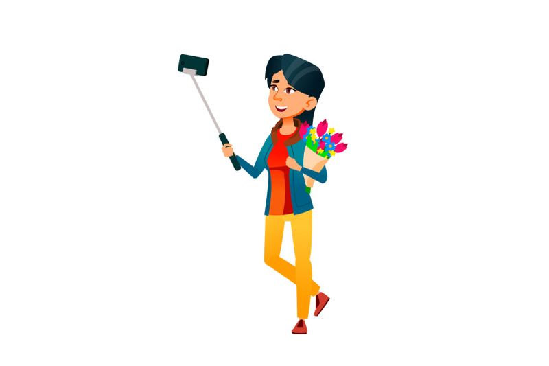 girl-teenager-make-video-on-phone-camera-vector