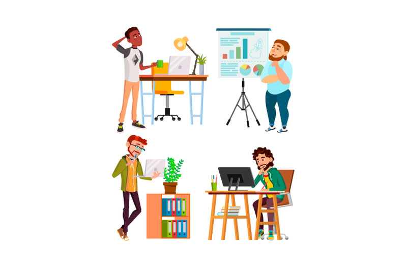 businessmen-thinking-about-startup-set-vector