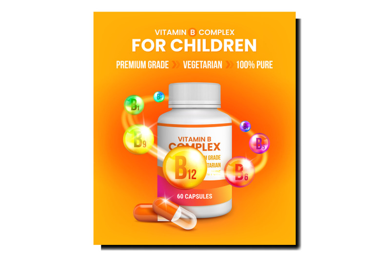 children-vitamin-health-poster-vector