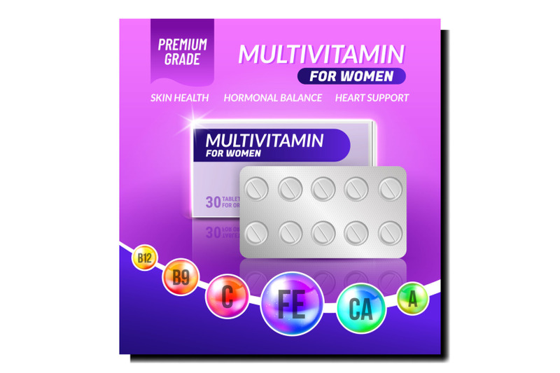 woman-vitamin-health-poster-vector