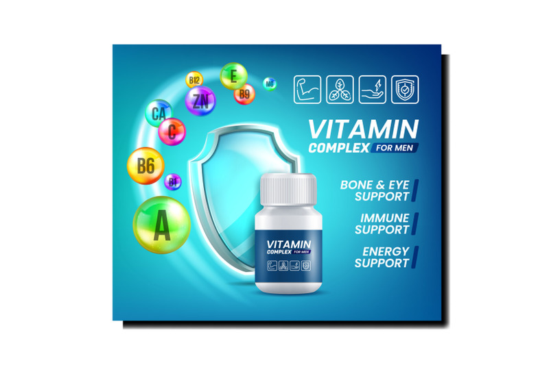 man-vitamin-health-poster-vector