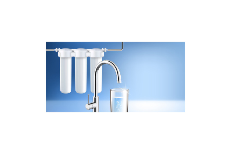 home-water-filter-system-promotion-banner-vector