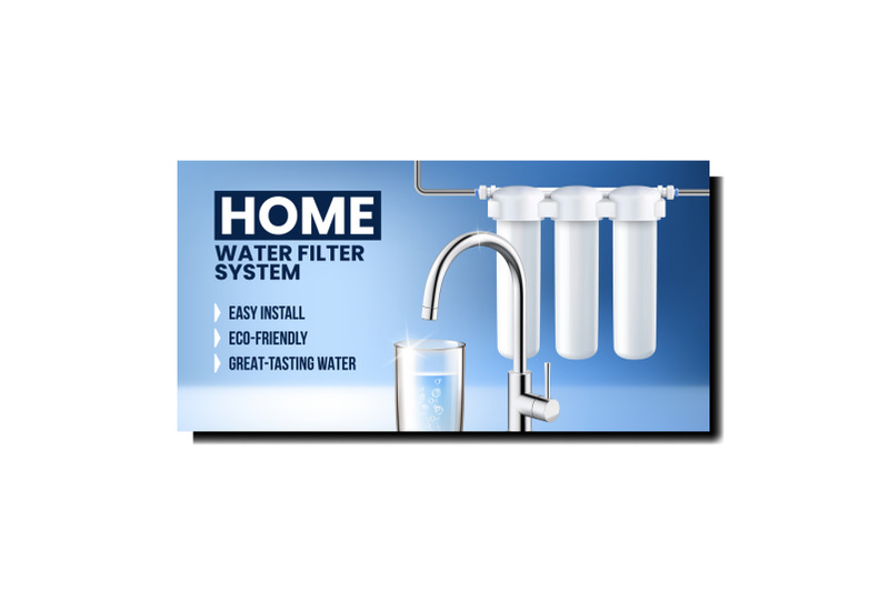 home-water-filter-system-promotion-banner-vector