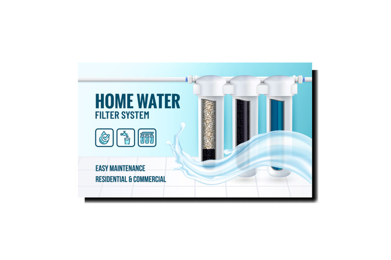 home-water-filter-system-promotional-poster-vector