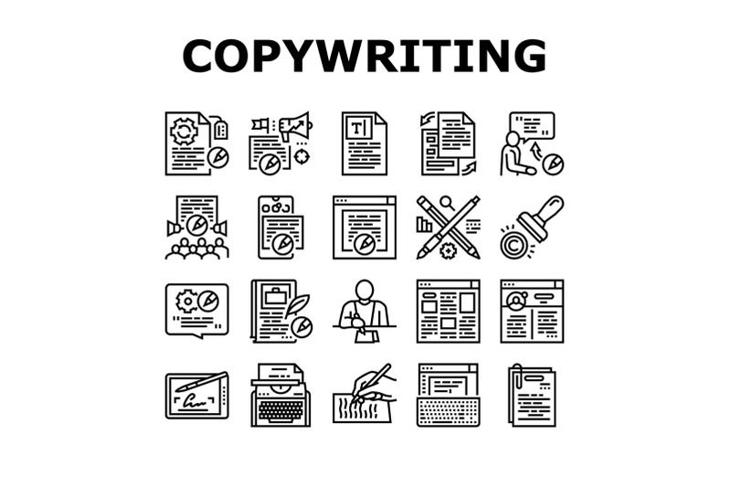 copywriting-content-strategy-icons-set-vector