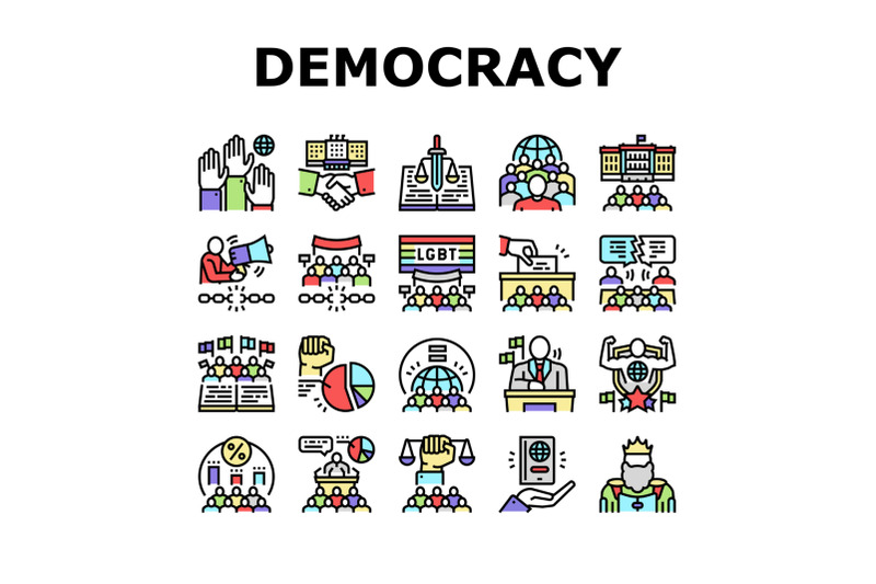 democracy-government-politic-icons-set-vector