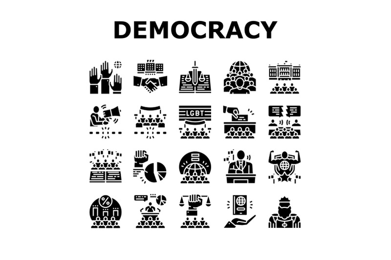 democracy-government-politic-icons-set-vector