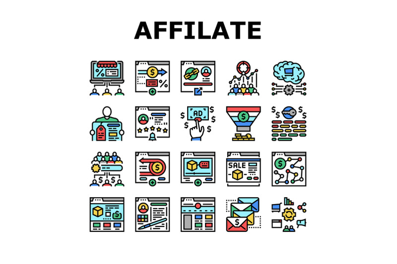 affiliate-marketing-and-commerce-icons-set-vector