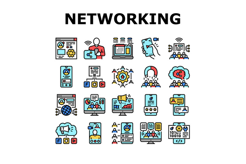 social-networking-online-app-icons-set-vector