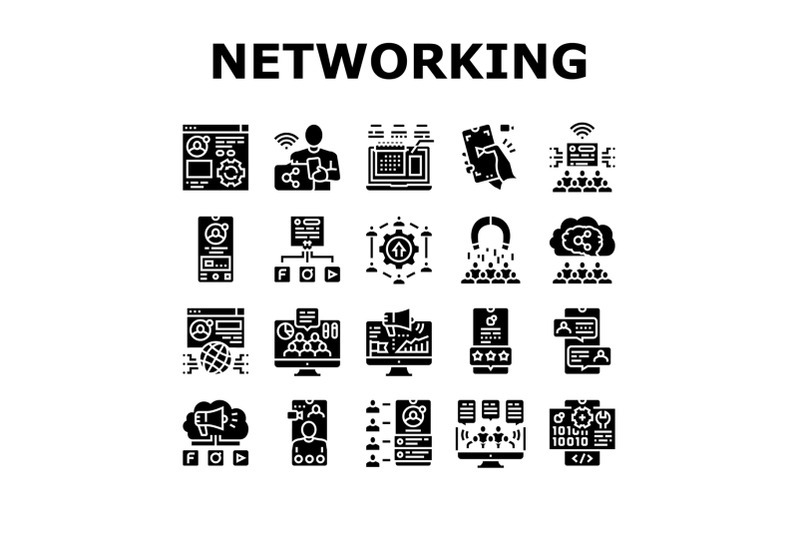 social-networking-online-app-icons-set-vector