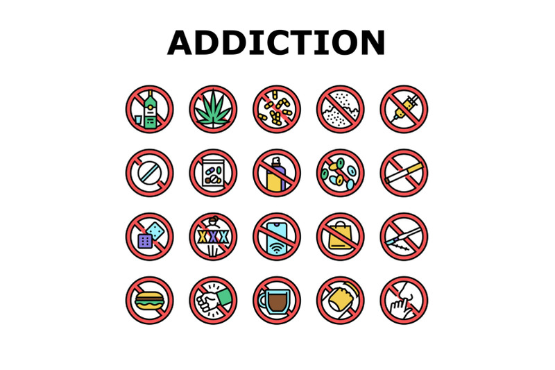 addiction-substance-dependence-icons-set-vector