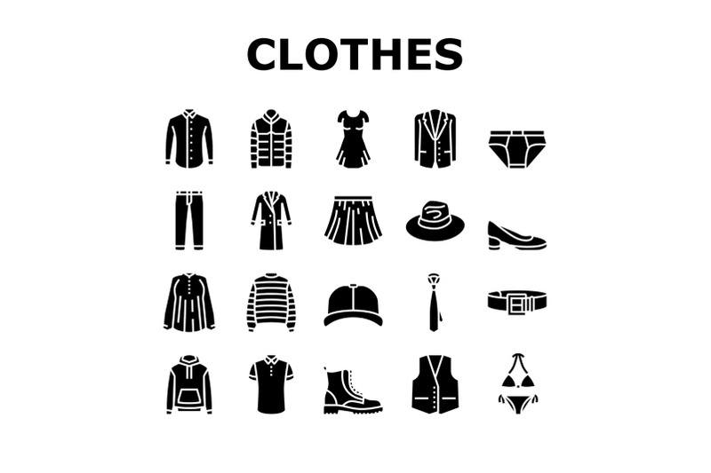 clothes-and-wearing-accessories-icons-set-vector