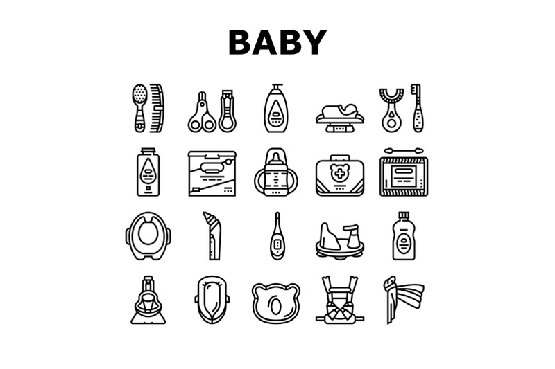 baby-accessories-and-equipment-icons-set-vector