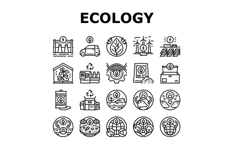 ecology-protective-technology-icons-set-vector