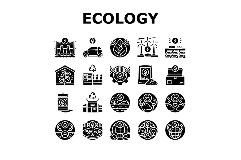 ecology-protective-technology-icons-set-vector