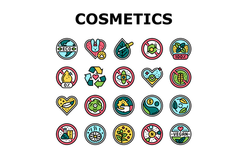 eco-cosmetics-organic-and-bio-icons-set-vector