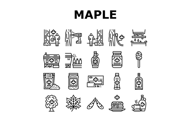 maple-syrup-delicious-liquid-icons-set-vector