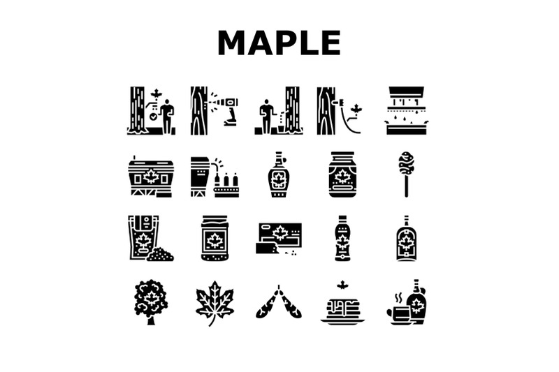 maple-syrup-delicious-liquid-icons-set-vector