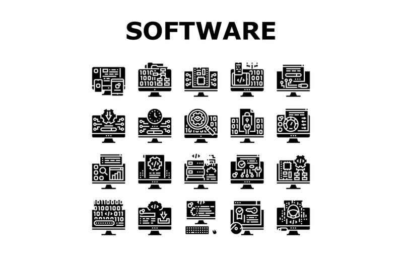 software-program-development-icons-set-vector