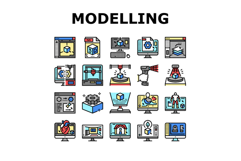 3d-modelling-software-and-device-icons-set-vector