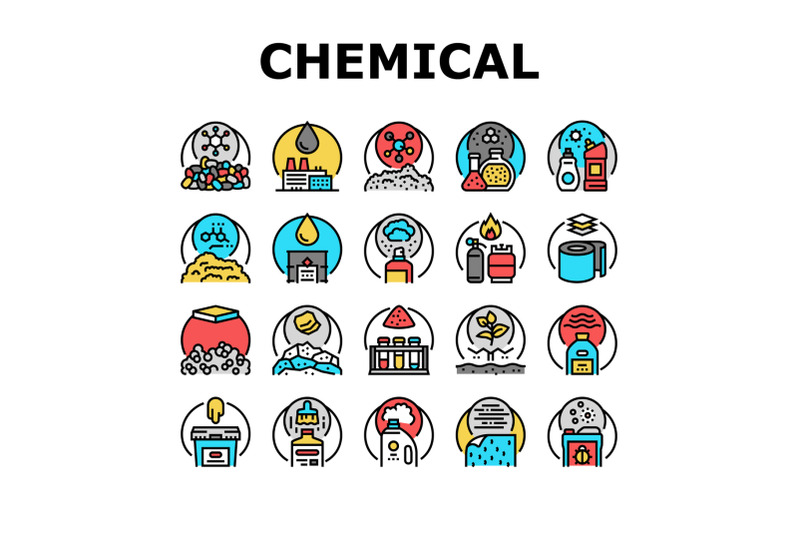 chemical-industry-production-icons-set-vector