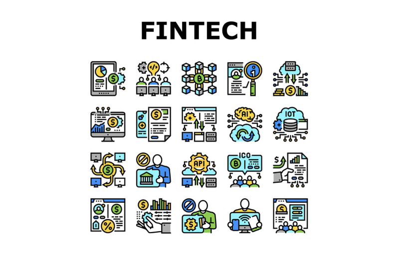 fintech-financial-technology-icons-set-vector