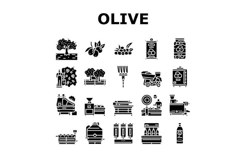 olive-production-and-harvesting-icons-set-vector