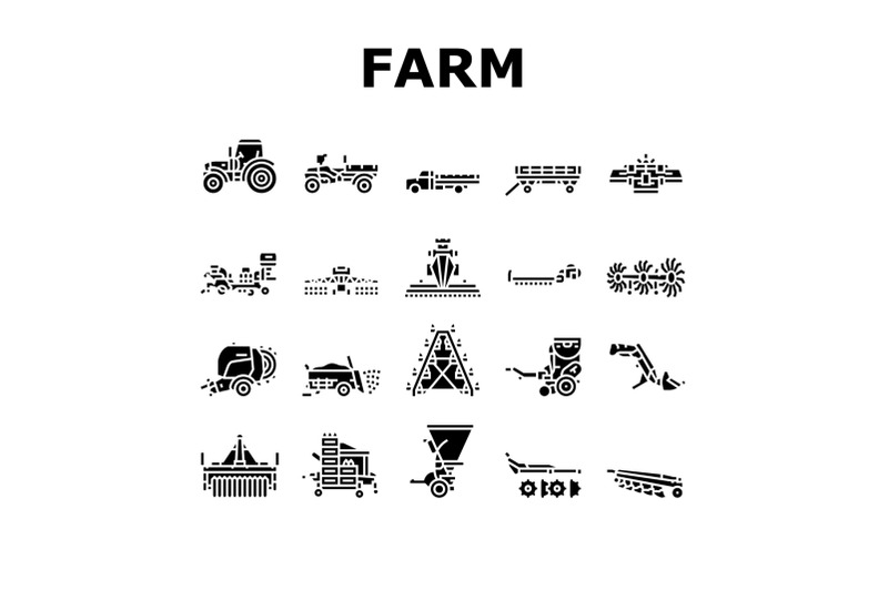 farm-equipment-and-transport-icons-set-vector