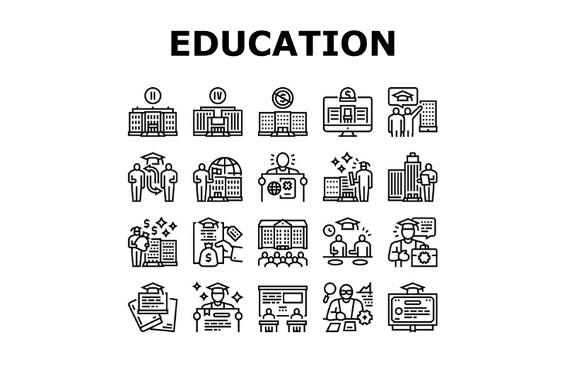 higher-education-and-graduation-icons-set-vector