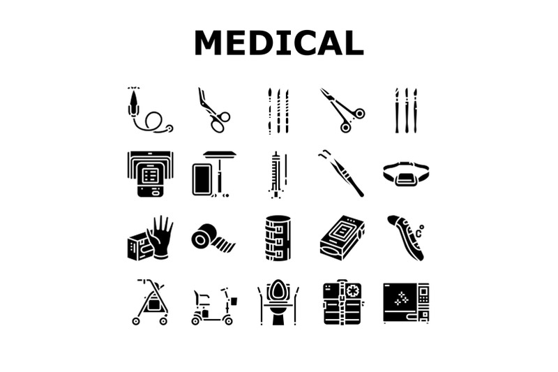 medical-instrument-and-equipment-icons-set-vector