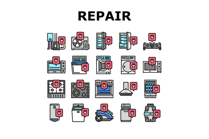 appliances-repair-maintenance-icons-set-vector