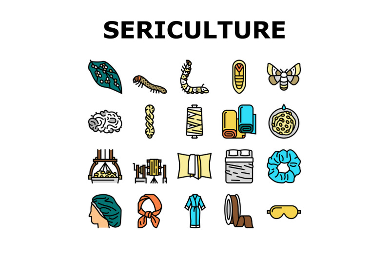 sericulture-production-business-icons-set-vector
